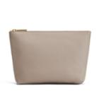 Women's Small Classic Zipper Pouch In Stone | Pebbled Leather By Cuyana