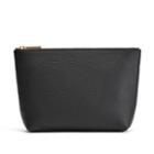Women's Small Classic Zipper Pouch In Black | Pebbled Leather By Cuyana