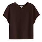 Women's French Terry Short Sleeve Sweatshirt In Chocolate | Size: Large | Organic French Terry By Cuyana