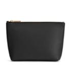 Women's Zero Waste Small Leather Zipper Pouch In Black | Smooth Leather By Cuyana