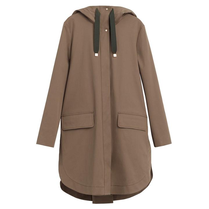 Women's Pleat-back Anorak In Olive | Size: Medium | Cotton Elastane Blend By Cuyana