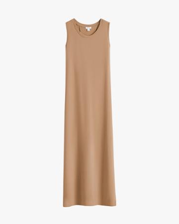 Women's Drape-back Dress In Brown | Size: Large | Organic Cotton Modal Blend By Cuyana
