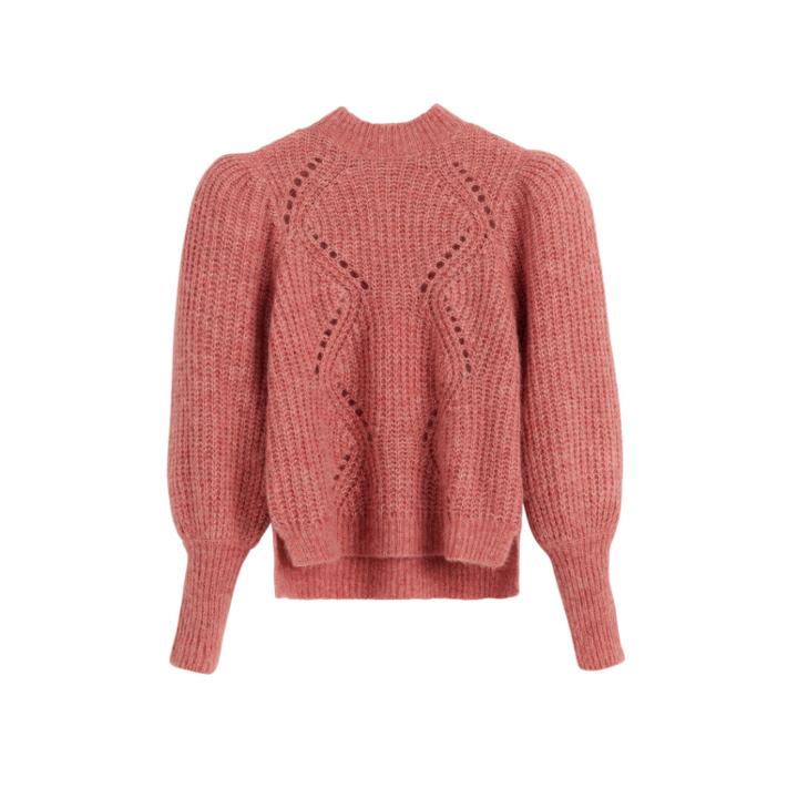 Women's Alpaca Wool Balloon Sleeve Sweater In Passion Fruit | Size: Large | Alpaca Wool Blend By Cuyana