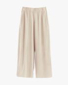 Women's Wide-leg Cropped Pant In Sand | Size: Large | Washable Silk By Cuyana