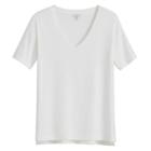 Women's Pima V-neck Tee In White | Size: Large | Organic Pima Cotton By Cuyana