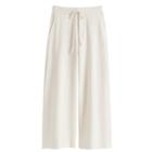 Women's French Terry Wide-leg Cropped Pant In Ecru | Size: Large | Organic Cotton Modal Blend By Cuyana