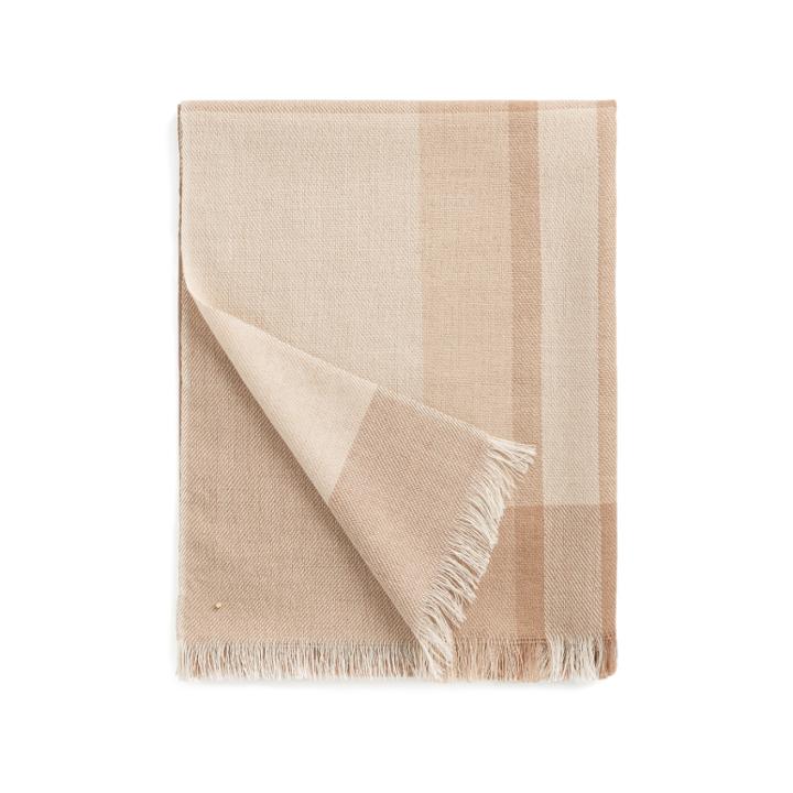 Women's Alpaca Striped Scarf In Camel/sand | 100% Baby Alpaca By Cuyana