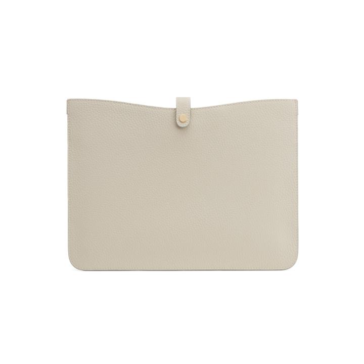 Women's System Laptop Sleeve In Light Stone | Size: 16 | Pebbled Leather By Cuyana