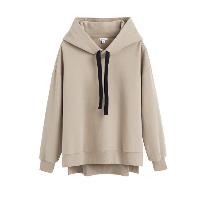 Women's Fleece Hoodie In Stone | Size: Large | 100% Cotton By Cuyana