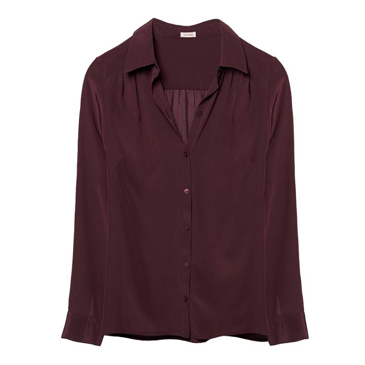 Cuyana Gathered Silk Shirt 