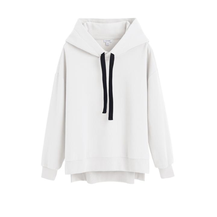 Women's Fleece Hoodie In White | Size: Large | 100% Cotton By Cuyana