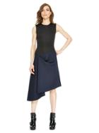 Dkny Asymmetrical Color Block Pleat Dress