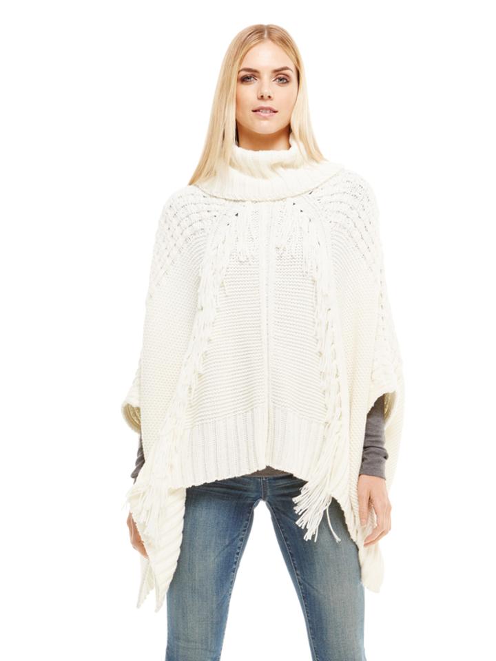 Dkny Jeans Pullover Fringe Poncho