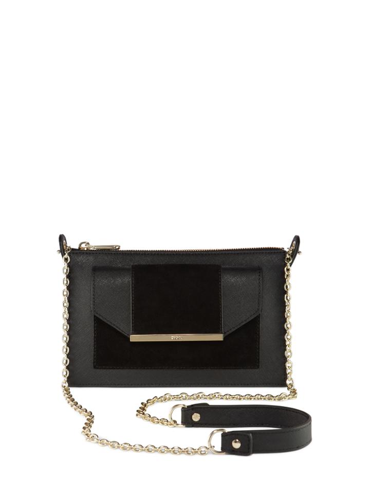 Dkny Suede Leather Top Zip Crossbody
