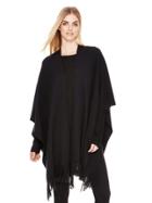 Dknypure Open Front Poncho W/ Fringe