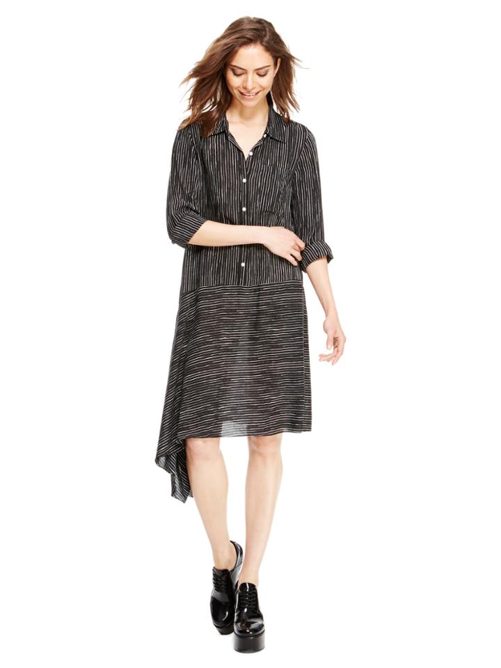 Dknypure Collared Dress With Asymmetrical Hem
