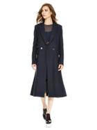 Dkny Notch Collar Coat With Feminine Sweep