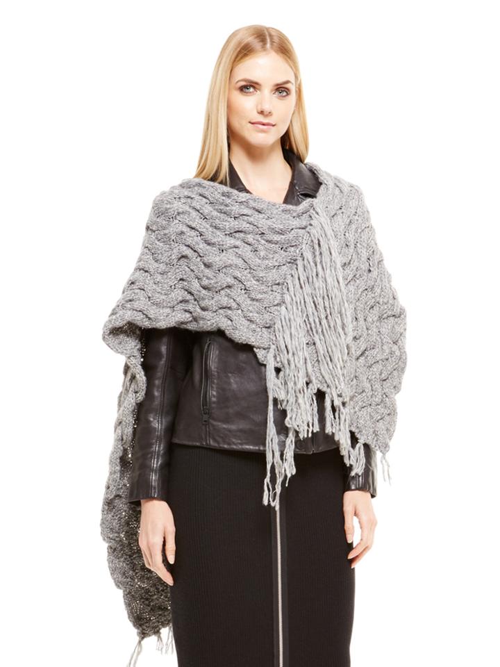 Dkny Jeans Textured Fringe Poncho