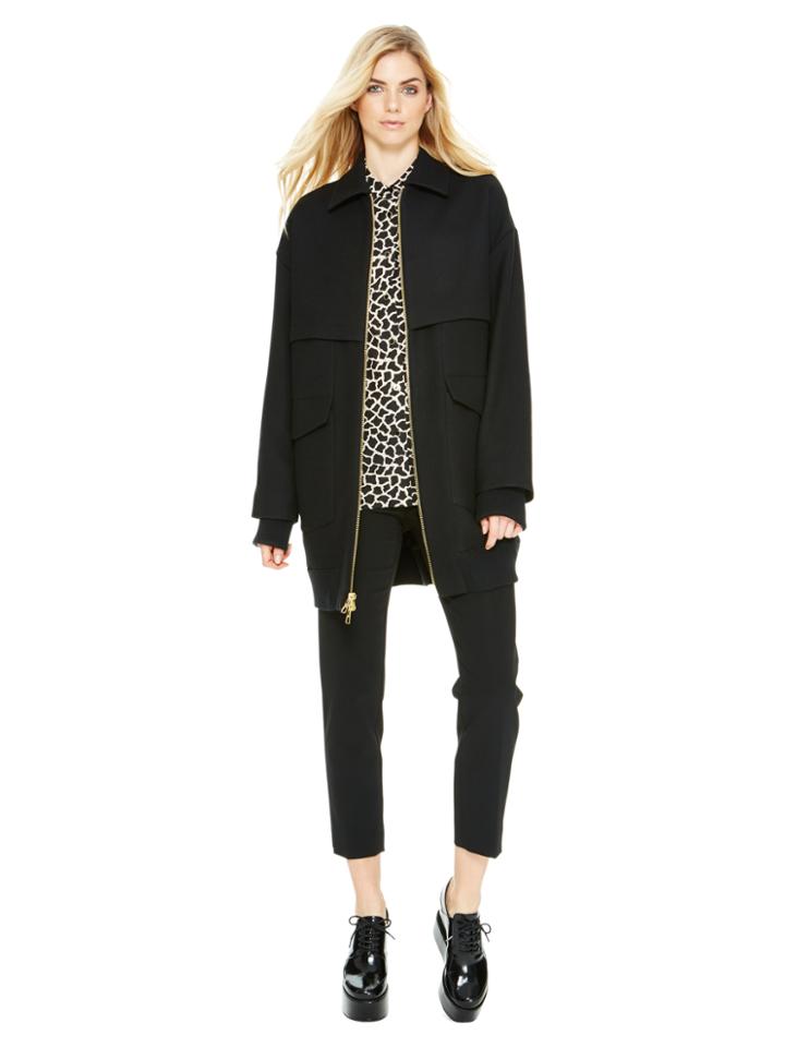 Dkny Zip Front Wool Jacket