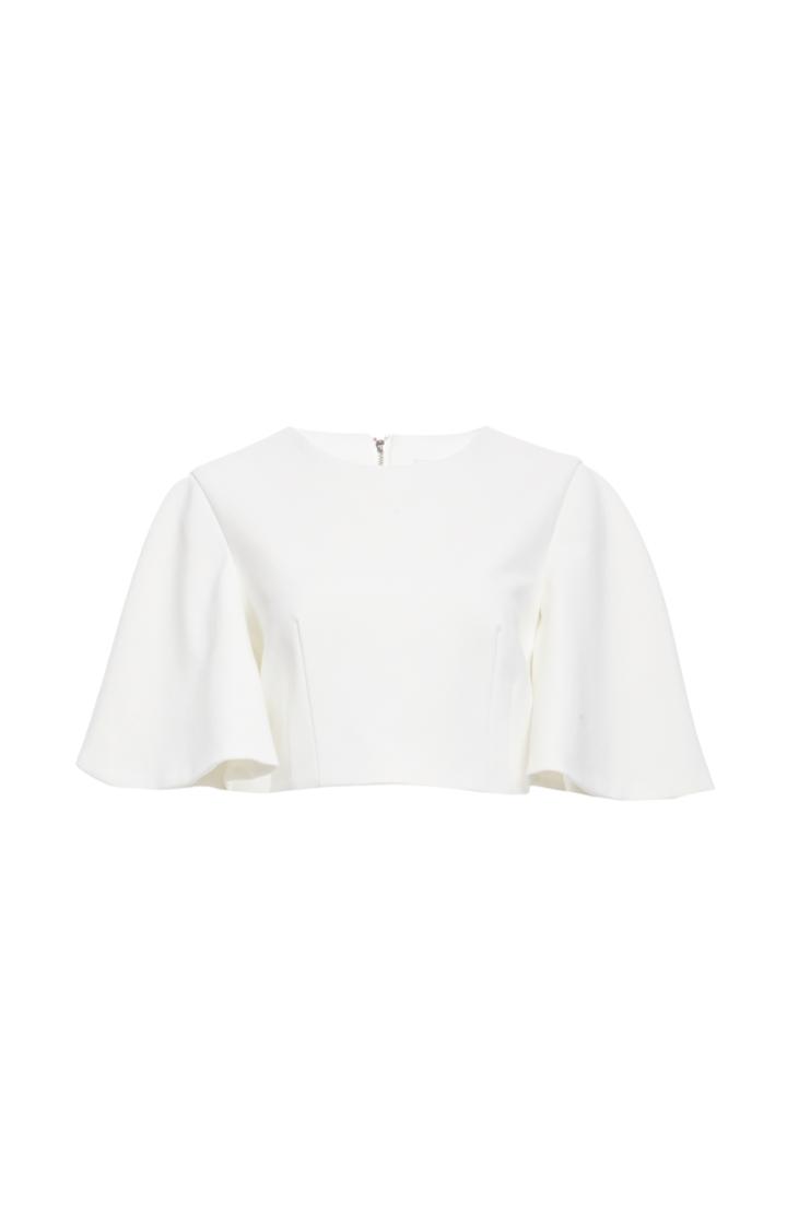 Dailylook Cameo Calypso Blues Flared Sleeve Top In Ivory Xs - L At Dailylook
