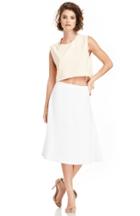 Dailylook Line  Dot Hepburn Circle Midi Skirt In White Xs - L At Dailylook