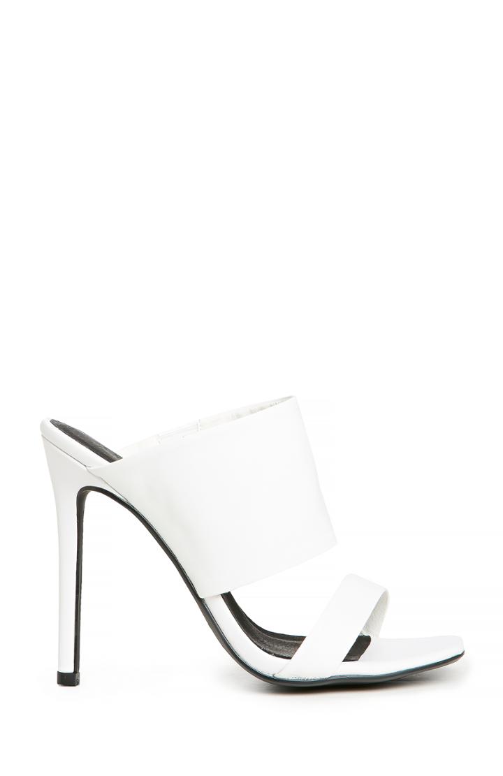 Dailylook Keepsake Jade Mules In White 6 - 9.5 At Dailylook