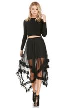 Dailylook Tiered Lace Midi Skirt In Black M - L At Dailylook