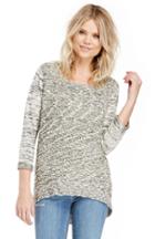 Dailylook Mixed Knit High Low Sweater In Gray S At Dailylook