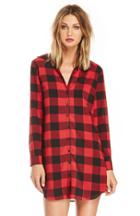 Dailylook Bb Dakota Buffalo Plaid Suzett Dress In Red S At Dailylook