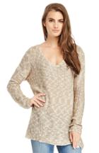 Dailylook Open Knit Heathered Sweater In Beige M/l At Dailylook
