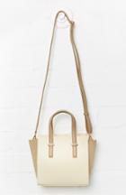 Dailylook Dailylook Madison Mini Winged Tote In Ivory One Size At Dailylook