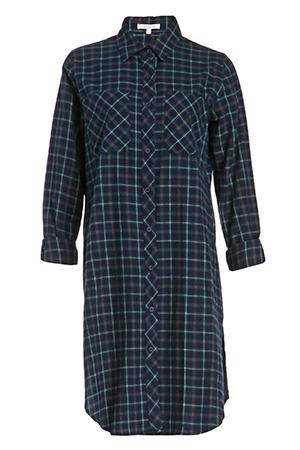 Dailylook Dailylook Lauren Plaid Cotton Shirt Dress In Green Xs - S At Dailylook