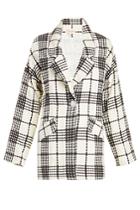 Dailylook Charlotte Plaid Cocoon Coat In Black / White S - L At Dailylook