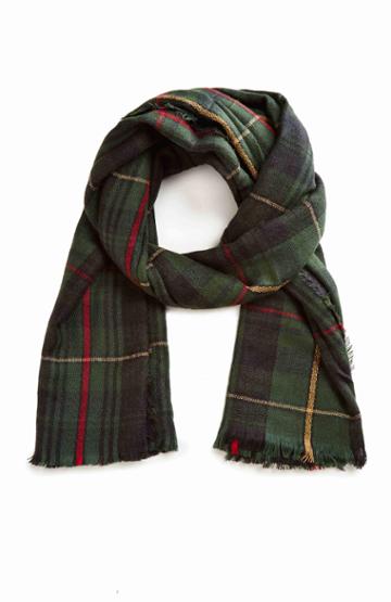 Dailylook Baldwin Acrylic Plaid Scarf In Green At Dailylook