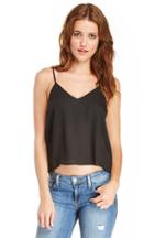 Dailylook Miley V-neck Woven Cami In Black M - L At Dailylook