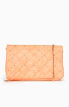 Dailylook Quilted Stud Clutch In Coral At Dailylook
