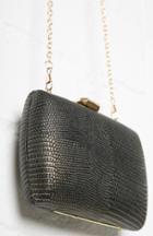 Dailylook Together Forever Metallic Reptile Clutch In Black At Dailylook