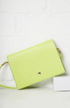 Dailylook Buscemi Vegan Leather Fold Over Bag In Neon Green At Dailylook