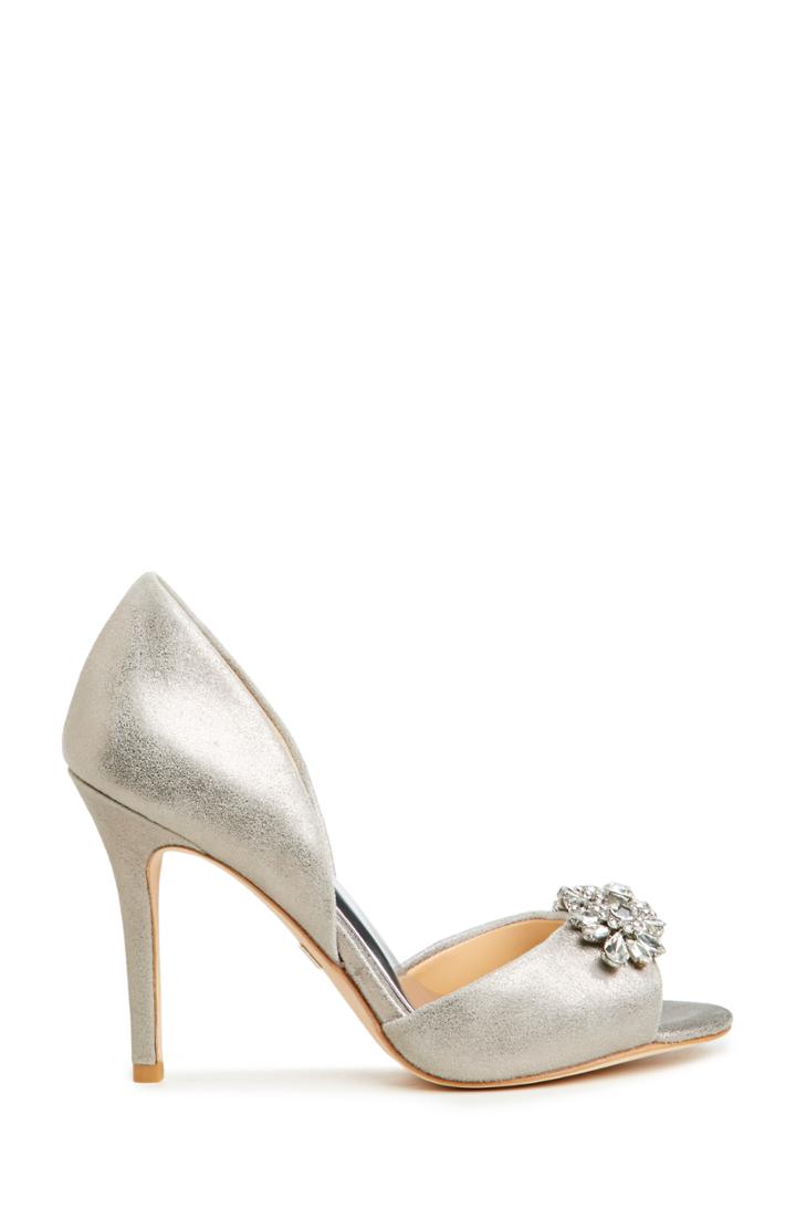 Dailylook Badgley Mischka Giana Ii Heels In Silver 6 - 10 At Dailylook