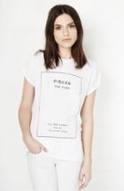 Dailylook The Laundry Room Pisces Label Rolling Tee In White One Size At Dailylook