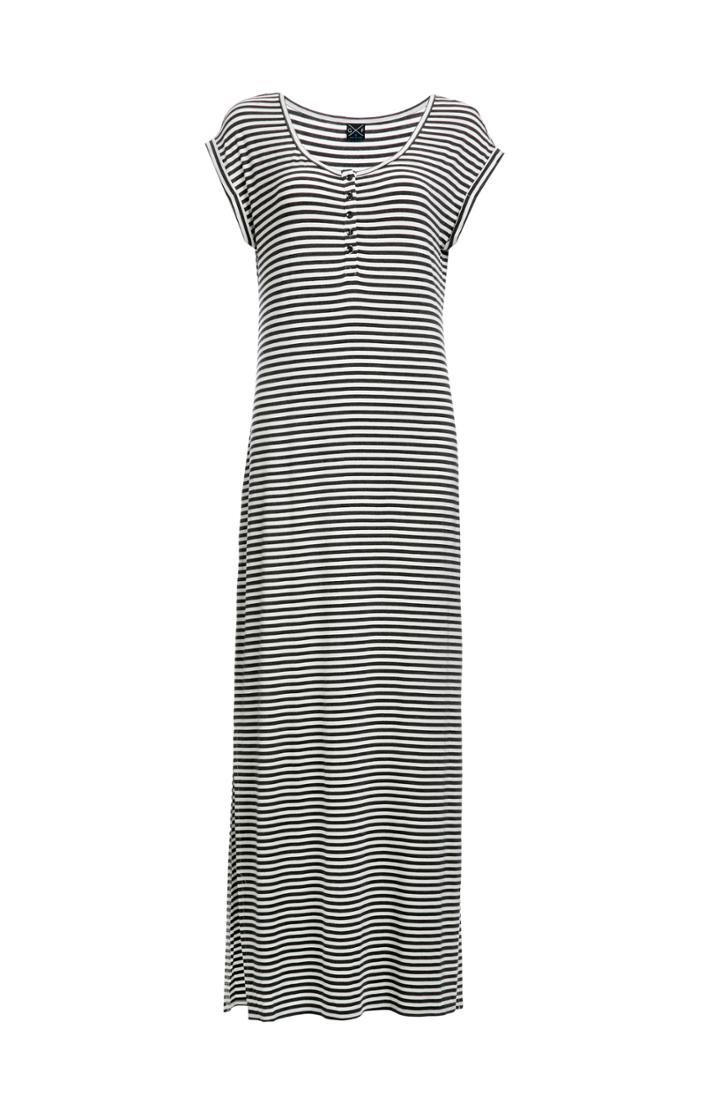 Dailylook Gentle Fawn Toluca Dress In Black White Stripe Xs - L At Dailylook