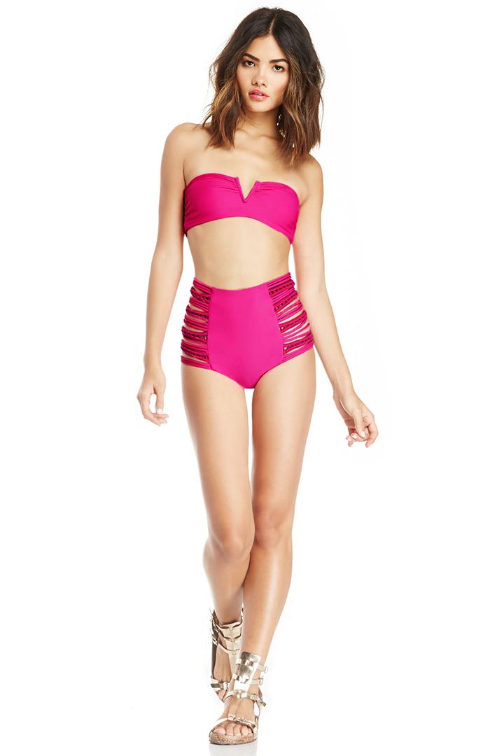 Dailylook Acacia Manila High Waist Bikini Bottom In Hot Pink M At Dailylook