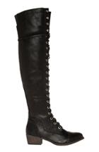 Dailylook Lace Up Over The Knee Boots In Black 5.5 At Dailylook