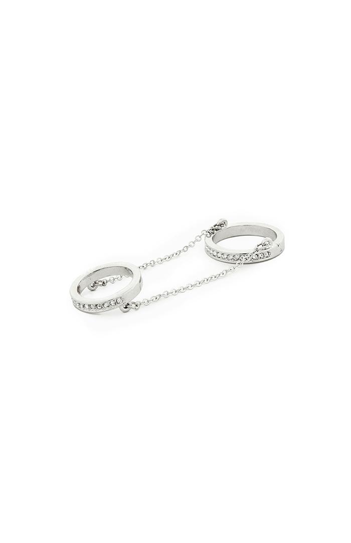 Dailylook Dailylook Sparkling Ring Duo In Silver At Dailylook