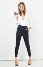 Dailylook Duckie Striped Cigarette Trouser In Navy  White S - L At Dailylook