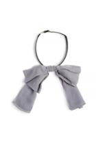 Dailylook Project 6 Amira Silk Bow Necklace In Gray At Dailylook