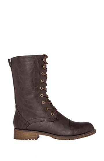 Dailylook Lace Up Boots In Brown