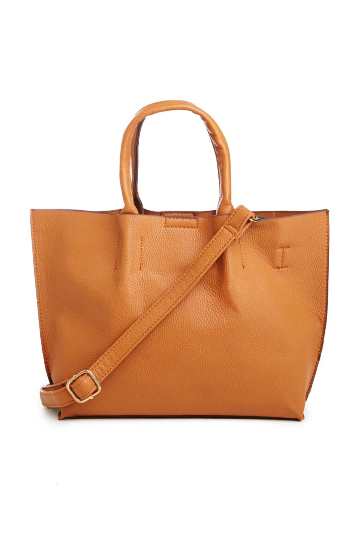 Dailylook Thelma Harper Vegan Leather Tote In Cognac At Dailylook