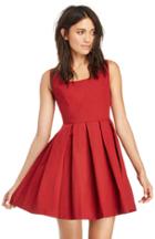 Dailylook Bb Dakota Dane Pleated Cotton Dress In Red 0 - 8 At Dailylook