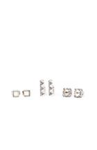 Dailylook House Of Harlow 1960 Plateau Earring Set In Silver One Size At Dailylook